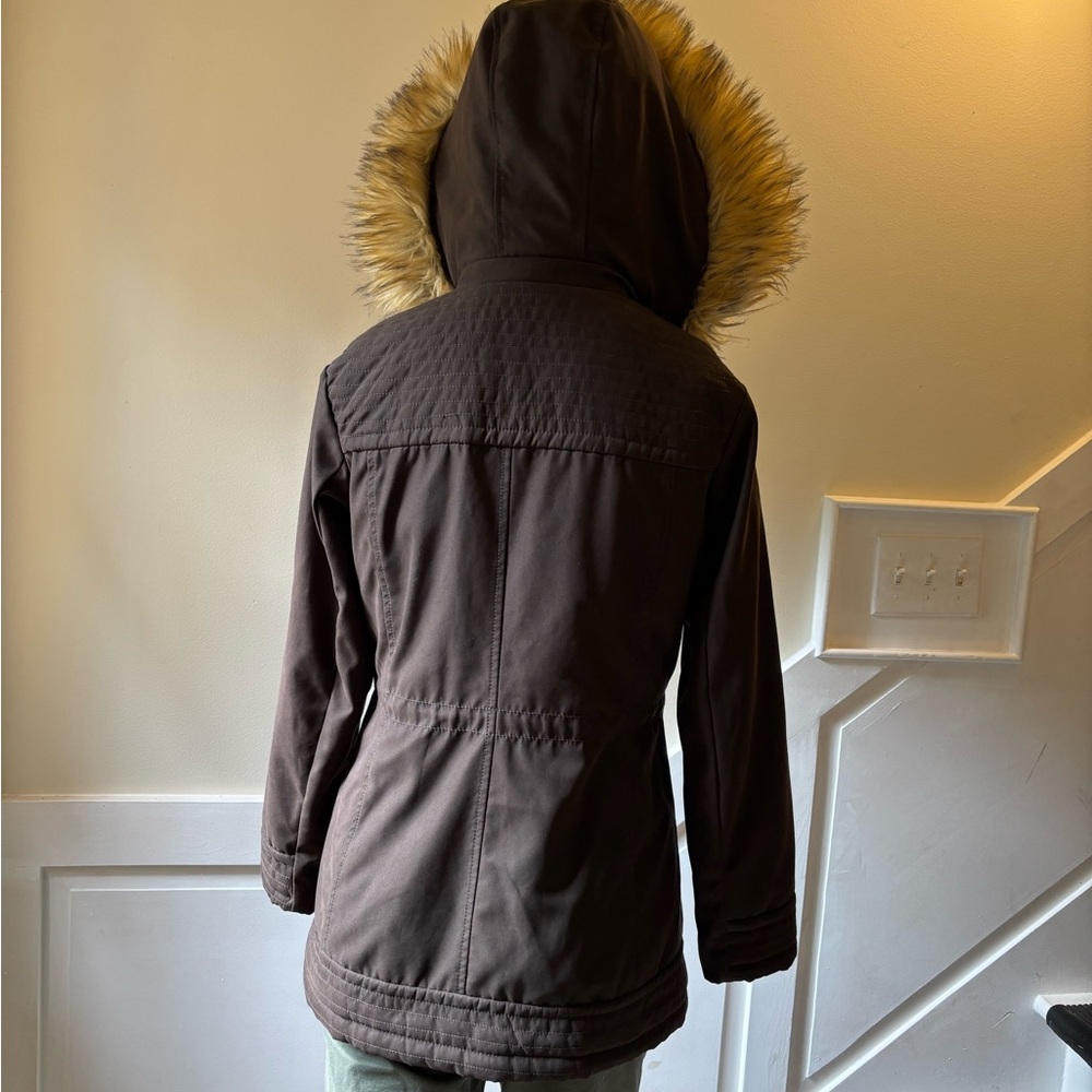 Women's Faux Fur Hooded Parka Coat - Picture 2 of 11